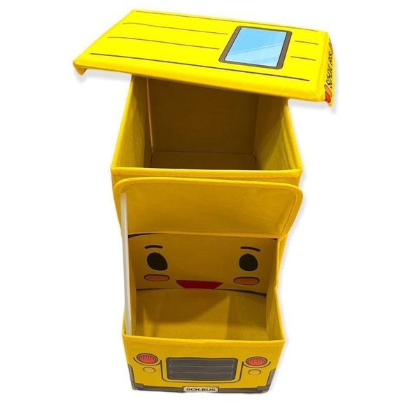 Portable Foldable Storage Box, Organizer, Stool, Car Model, Bus Shape School Bus - Picture 5 of 16